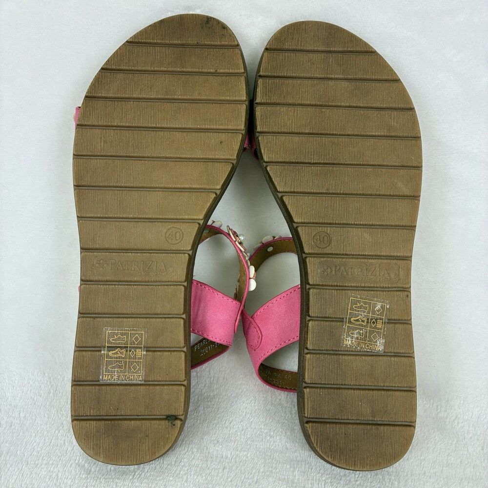 Patrizia Spring Step Pearlia Sandals Women’s 40 US 9 Pink Floral Embellished - Picture 7 of 11